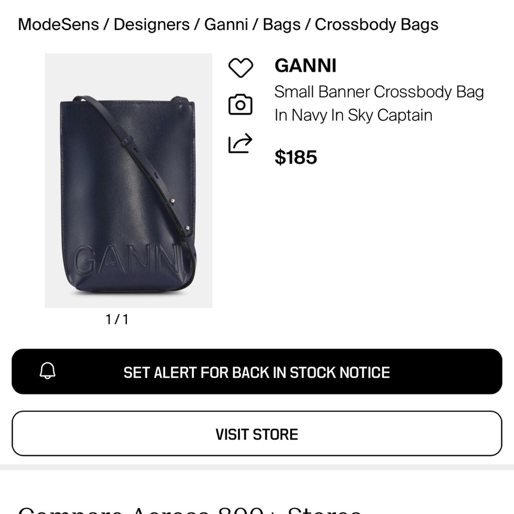 ISO Ganni Sky Captain Crossbody Bag